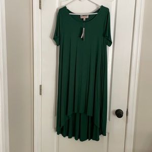 NWT philosophy hi low green dress short